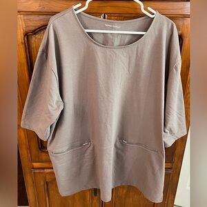 Woman Within Plus Size Mauve Zipper Pocket Top! Size 1X.